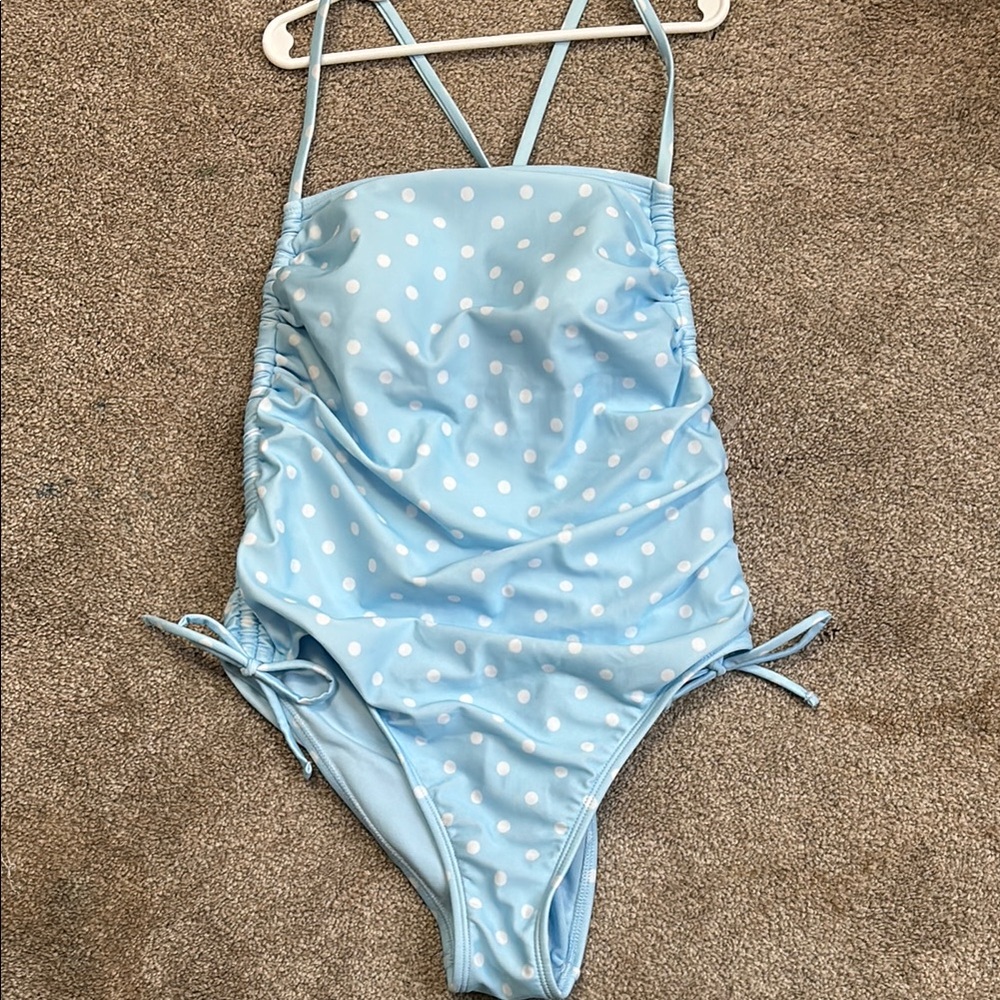 Kids Blue Polka Dot Swimsuit